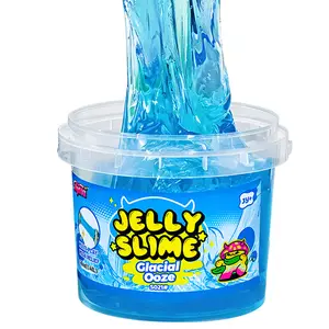 Slymu Jelly Slime Glacial Ooze - Clear, Blue, Sensory Fidget Toys, 4 Lbs, Stress Relief, ASMR Toys, Bucket, Party Favors for Kids, Birthday Gifts for Girls and Boys, Goodie Bag Stuffers