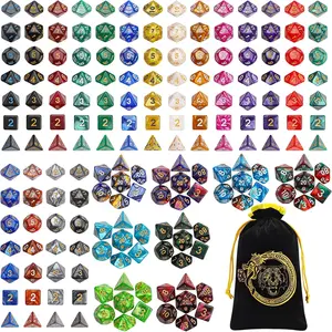DND Dice Sets - 26 X 7 Polyhedral Dice (182pcs) with a Large Drawstring Bag Great for Dungeons and Dragons Role Playing Table Game