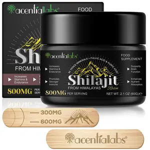 Acentiallabs Shilajit Resin Paste with Fulvic Acid & Trace Minerals - Optimum Organic Dietary Health Supplement - 100 Servings/60g