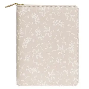 Franklin Planner Elegant Daydream Planner Love Simulated Leather Zipper Binder Wistful Day Tan