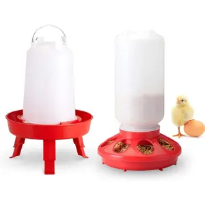 1 Set Chick Feeder & Waterer Kit, Plastic Hanging Poultry Waterer Food Feeder Set for Chicken, Quail, Hen, Duck