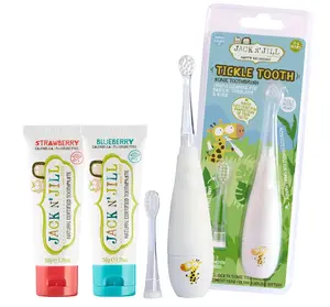NEW! Tickle Toothbrush Bundle with Two Fluoride Free Baby and Kids Natural Toothpastes