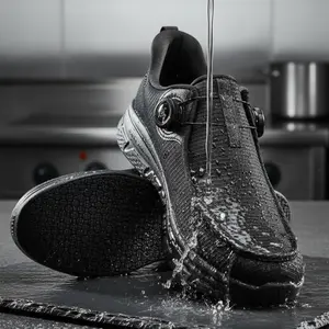 【2026 Recién llegado】Men Non Slip Work Loafers Water Resistant Food Service Zapatos Trabajo Antideslizantes Walking Shoes Waterproof Shoes Slip-on