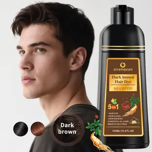 Semi-Permanent Dark Brown Dye Shampoo | 9 Herbal Infusions | Shiny Even Color | Quick Application | 16.9fl oz