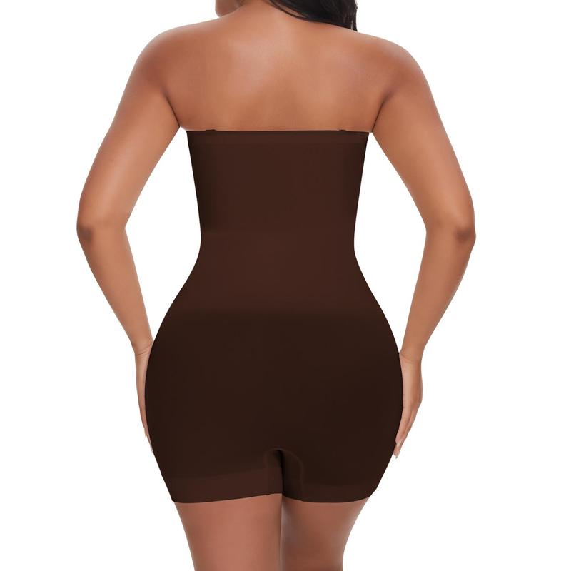 Women Tummy Control Shapewear Strapless Shortie Bodysuit   Butt Lifter Body Shaper with Removable Straps, Off Shoulder Strapless Mid Thigh Jumpsuit Tops for Under Dresses, Lady Comfort Farbic Underwear Womenswear Springtok