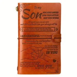 To My Son Graduation Gift Leather Diary Notebook, From Mom or Dad, Writing Diary Gift, Perfect for Son's Birthday, Graduation, Thanksgiving, Christmas Gifts, Journal Notebook