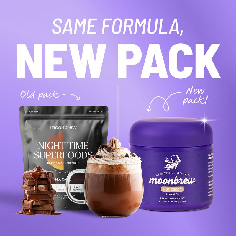 MoonBrew Sleepy Hot Cocoa – Melatonin-Free Magnesium Sleep Drink – Sugar-Free Calm Mix