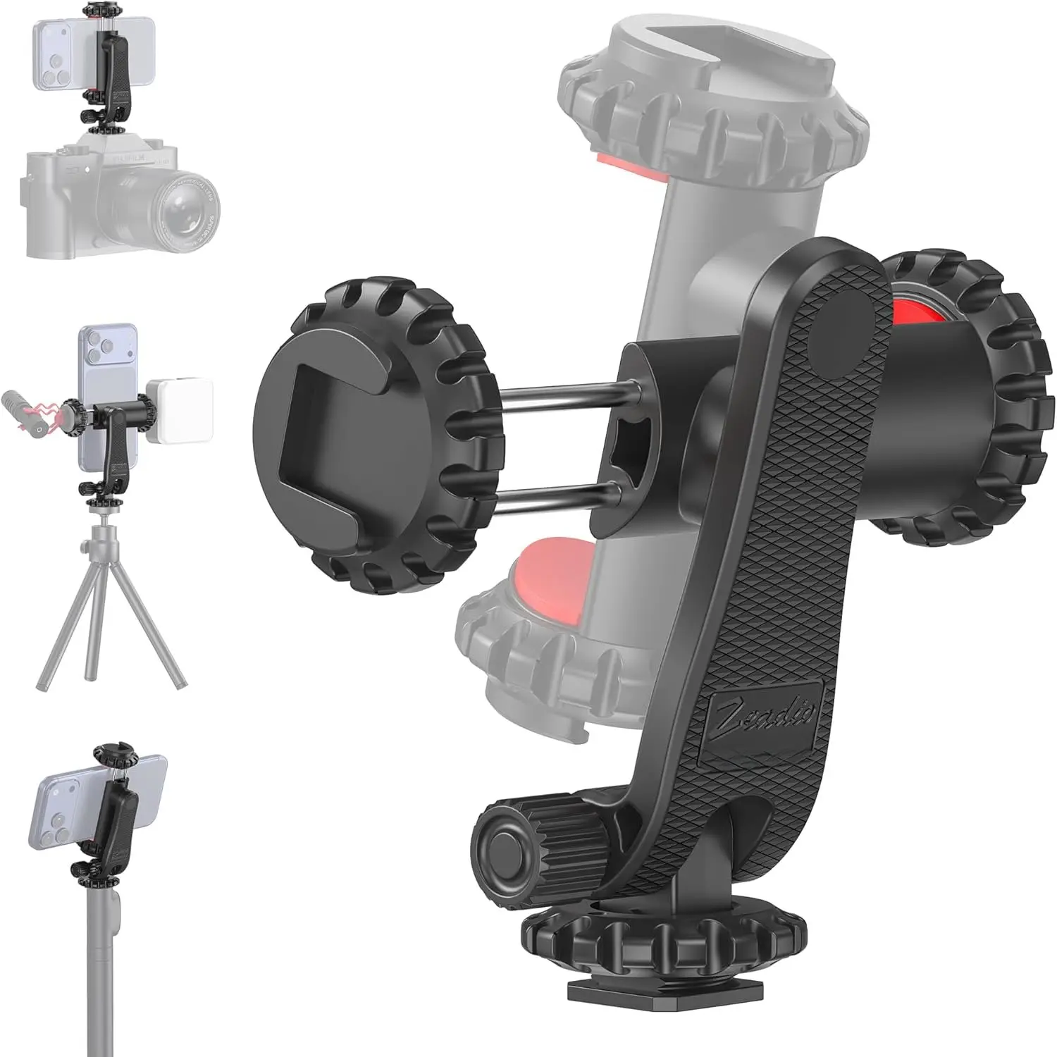 Smartphone Tripod Mount Adapter, Cell Phone Tripod Holder Selfie Stick Monopod Adjustable Clamp, Fits for   and Android Smartphones