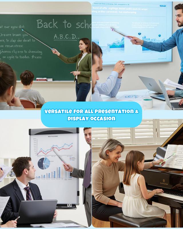 NOKOGMT - 6PCS Finger Pointer Stick for Classroom – Extendable Teacher Pointer Stick and Pointer Finger Tool – Colorful Hand Pointer Stick for Presentations – Telescopic Pointer Stick for Kids and Adults – Classroom Essentials