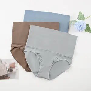 Women's High-Waisted Seamless Basic Underwear - 3/6 Pcs Compression Bodycon Panties, Breathable, Comfortable Solid-Color Classic Briefs for Everyday Year-Round Wear, Bridal Use