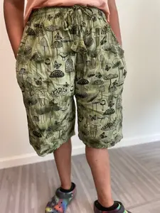 Cotton Mushroom Design Summer Shorts Hippie Clothing Unisex shorts Cute Straight Leg Pants Indie Boho Cargo Unisex shorts
