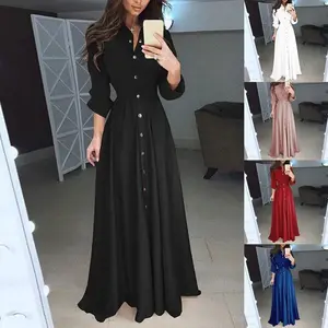 2025 Spring Long Sleeve Shirt Dresses Elegant Belted Maxi Dress for Women White Solid Casual Lapel Party Holiday Long Dress Robe Summer Womenswear