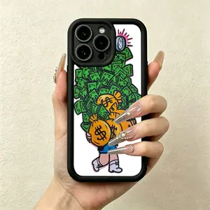 Graffiti Style Get Rich Cartoon Wall Decor - Cash Stacks & $$$ Money Bags iPhone17/17PROMAX/17PRO/16/15/14/13/12/GALAXYS21/S22/S23/S24 Celestial Eye Layered Phone Case Drop-Resistant Protection Cool trend JT023