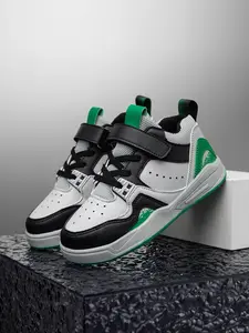 Lightweight Breathable Sports Skate Shoes with Magic Tape Closure, Casual Colorblock Outdoor Sneakers for Boys and Girls, Anti-Slip High Top Design, Casual Athletic Footwear