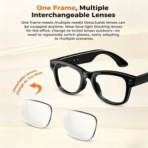 AI Smart Glasses, Multifunctional Smart Glasses, with 4K Camera & Audio, 3600mAh Charging Case, Bluetooth Sunglasses with ChatGPT Translation, Voice Control, Object Recognition, for Men and Women