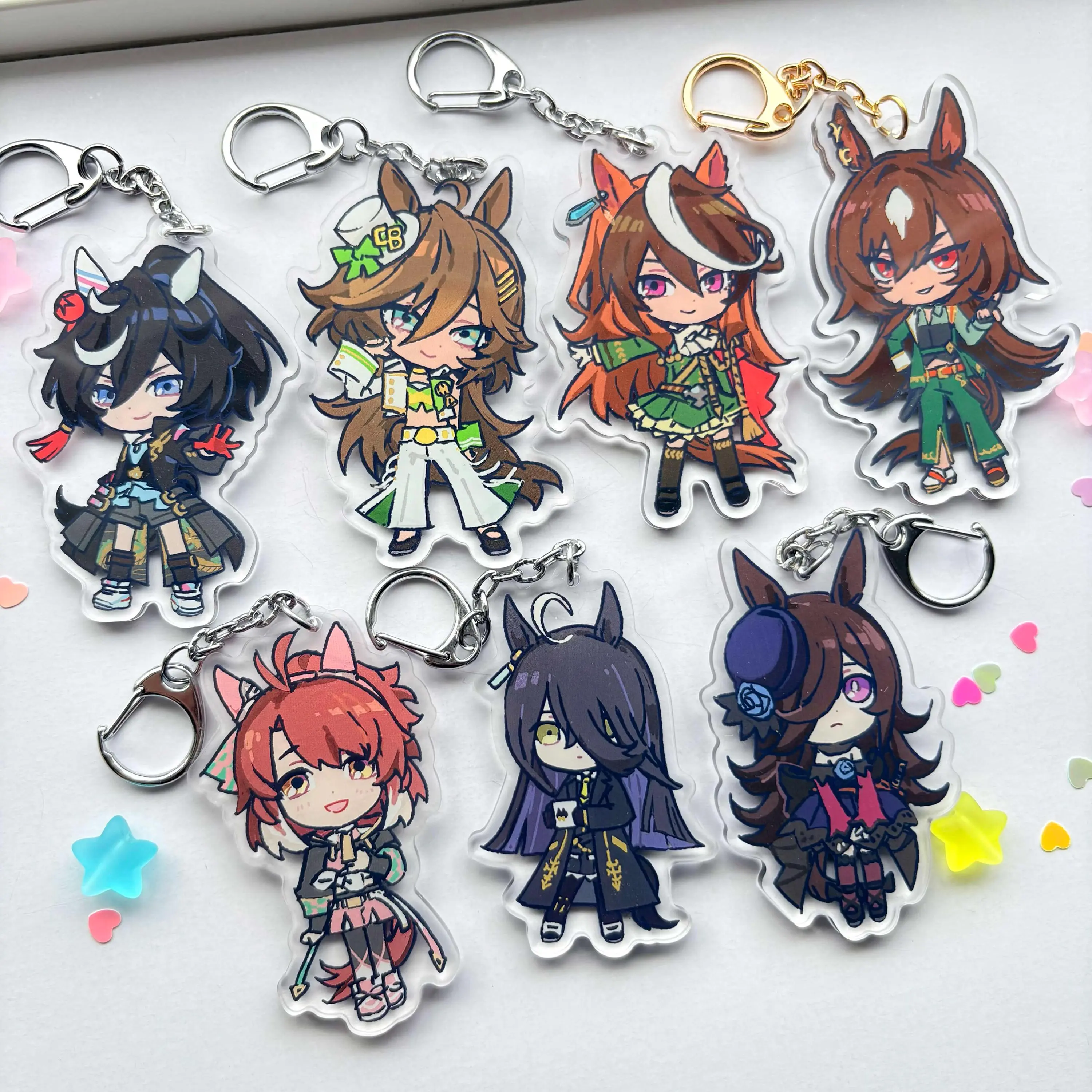 [VER #1] Umamusume Keychain Acrylic Charms, Umamusume Kawaii, Cute Keyring Accessory, Fun Charm For Backpack Or Purse | High Quality and Customer Favorite Items