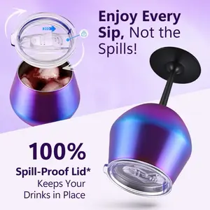 Water Bottle Premium Stainless Steel Wine Glass with Lid , 14oz Capacity ,Double Wall Insulated Unbreakable Goblets| with Removable,Non-Slip Base for Friendship Birthday Party Supplies Outdoor barbecue, drinking by the pool