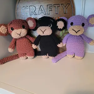 Crochet Monkey, Multiple Colors Available, Handmade