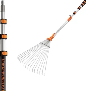 Telescoping Collapsible Roof Rake for Leaves and Pine with Extension Pole