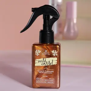 Wild Carrot "Travel size" Tanning oil & Moisturizing with self-tanning properties 3.4oz (100ml) | Organic & Vegan