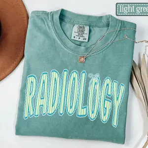 Radiology Comfort Colors Shirt • Neon Striped RAD Tech Tshirt • Cute X-ray Tech Green Work Tee • Radiology Department Gift • CT MRI Tech