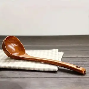Handcrafted Food Grade Oil Spoon, Pure Wood Material, Perfect for Soup and Noodles, Made in China, Single Pack, Wooden Cooking Tools