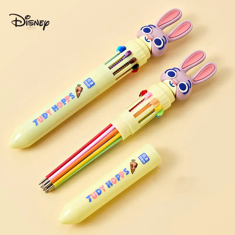 Stationery cartoon ten color ballpoint pen multi-color pen press type Disney student stationery account multifunctional colored pen