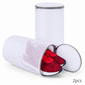 2PCS Shoe Washing Bag, Reusable Mesh Laundry Bag for Sneakers, Washing Machine Shoe Protector & Travel Storage