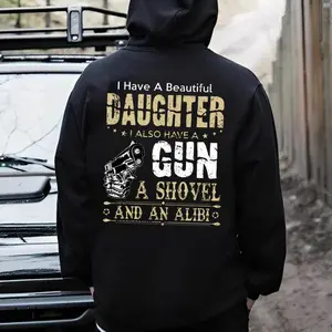 Funny Girl Dad Hoodie – Protective Father Dark Humor Gift for Men, Gift for Dad, Husband, Father’s Day Print Tee