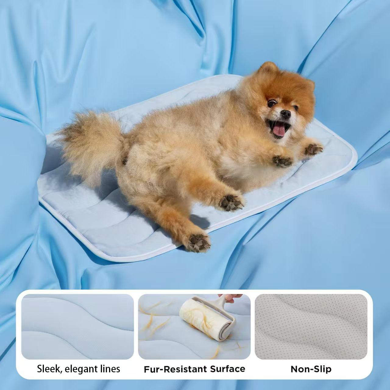 Pet Dog Cooling Bed Mat - Heat-Dispersing Pad, Soft Cool Cushion, Extra Large Durable Washable Non-Slip Rug for Dogs, Cats, Puppies, Works on Floors, Sofas, Crates, Beds, No Electric/Gel, Summer Pet Accessory Gift