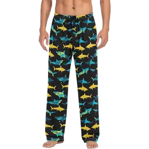 Mens Pajama Pants Colorful Sea Sharks Men's Pajama Bottoms Sleep Lounge Pj Pants for Men Drawstring Pockets S-XXL Loungewear Menswear Big Casual Elastic Modal Nightwear
