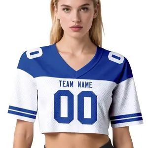 Crop Top Football Jersey – Mesh Stadium Style Shirt, Concert Outfit, Rave Festival Top, Music Fan Gift