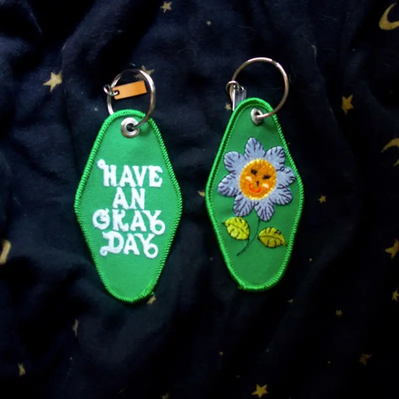 Daisy Patch Keychain