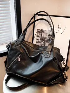 Simple solid color commuter shoulder tote bag, casual and versatile shoulder crossbody bag, textured and trendy niche design shoulder commuter bag, suitable for commuting, traveling and other scenarios.