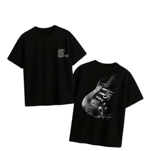 Stevie Ray Vaughan Signature Guitar Tee, SRV Double Trouble Vintage Blues Rock Heavy Cotton T-Shirt, Unisex Music Fan Top H