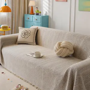 One-piece full coverage non-slip, fixed and won’t shift; all-season sofa cover, machine washable; dustproof, modern minimalist solid-color sofa throw; fits three-seat sofas; removable and washable sofa protective cover.