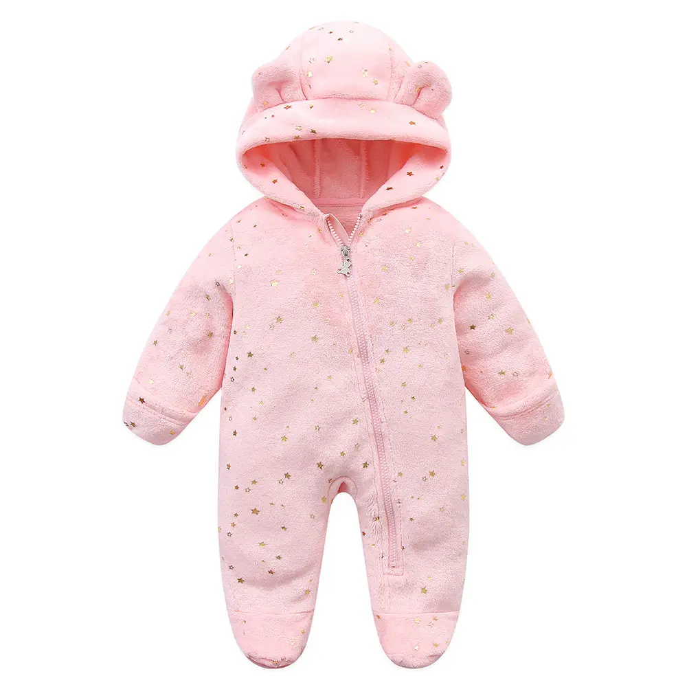 Newborn Clothes Baby Romper Fleece Lined Spring Autumn Outfit Outdoor Wear Baby Autumn Winter Footed Jumpsuit Crawling Suit