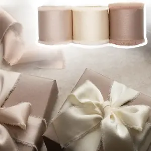 3Pack Silk Satin Ribbon 1.5 Inch x 15 Yard Handmade Frayed Chiffon Ribbon for Gift Wrapping, Wedding Invitations, Bridal Bouquets, Home Decor - Home Improvement.
