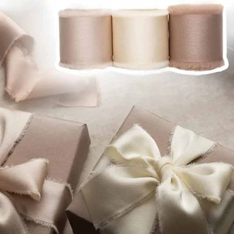 3Pack Silk Satin Ribbon 1.5 Inch x 15 Yard Handmade Frayed Chiffon Ribbon for Gift Wrapping, Wedding Invitations, Bridal Bouquets, Home Decor - Home Improvement.