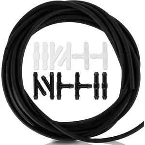 Windshield Washer Hose Kit Repair Replacement – 13ft Rubber Washer Fluid Hose with T Y I Connectors, Universal Windshield Wiper Hose Kit for Car Truck SUV, DIY Washer Line Fix