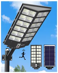 Smart Solar Street Light Outdoor  3 Modes LED Motion Sensor Security Wall Lamp for Garden Yard Porch Decor IP65 Waterproof Remote Control Solar Lights Outdoor Mounted Light