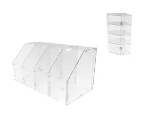FixtureDisplays® Clear Acrylic Candy Bin Partitioned Dry Food Display Spices Container Retail Donut Cookie Bin Ships Knock Down 100826-NF