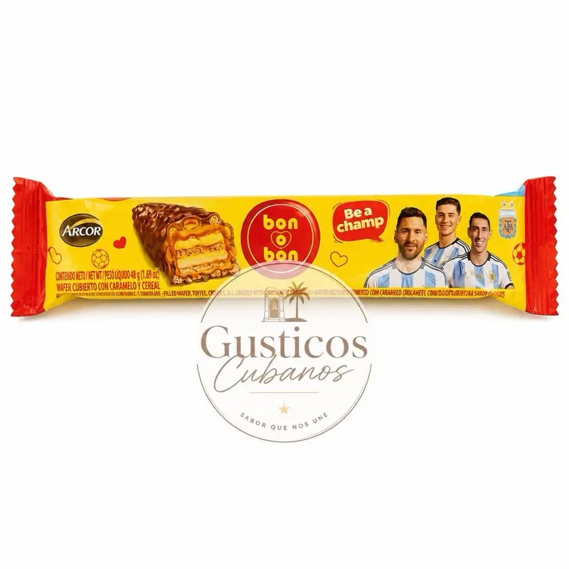 Bon o Bon barra cubierta con caramelo