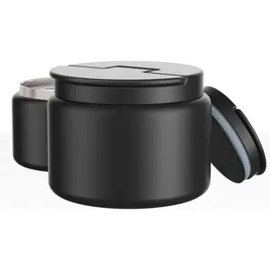 14.5oz Soup Thermo for Hot   Vacuum Insulated  Jar Twist-Free Soup Thermo for Hot   Leakproof Stainless Steel Wide Mouth Lunch Container (Black)