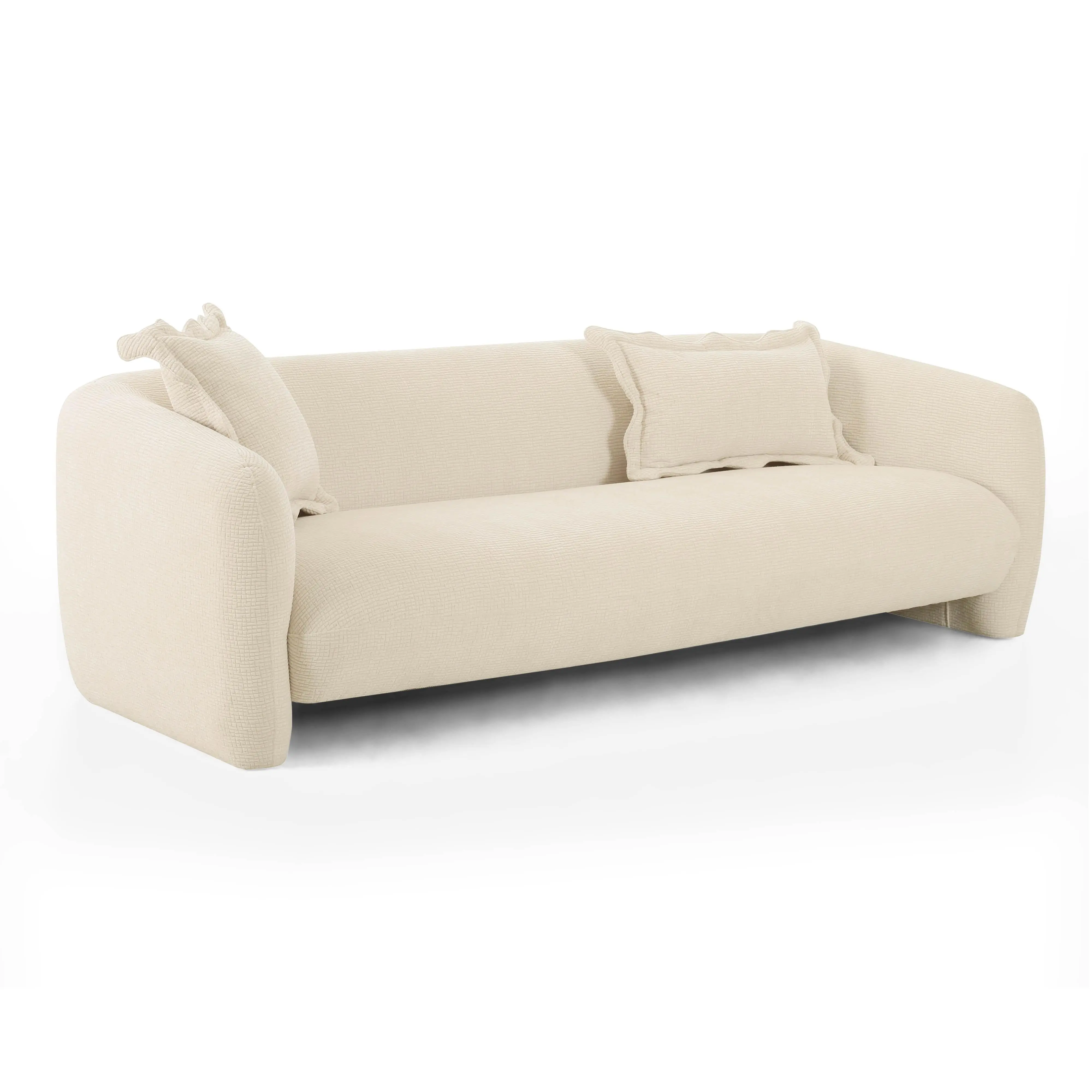 Lou 91" Sandstone Textured Performance Fabric Sofa Lou 91" Sandstone Textured Performance Fabric Sofa
