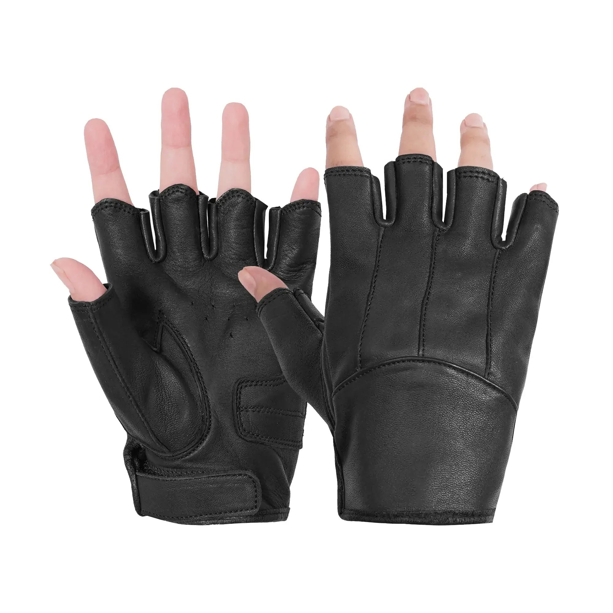 DANIEL SMART DeerVibe Women's Adjustable Drum-Dyed Deerskin Leather Deer Gloves with Finger Pulls, Biker-Focused, Cool, Comfortable, Enhances Grip & Control (Automotive & Motorcycle Protective Gear)