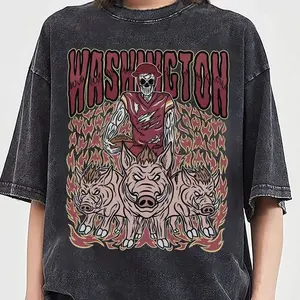 Washington Football Skull Vintage Shirt, Gift For Fan Football Game Day Unisex Shirt