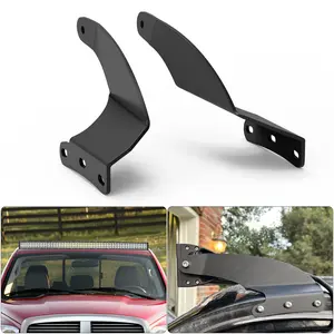 Nilight 52 inch Curved LED Light Bar Bracket Mounting Upper Windshield Roof Cab Brackets Compatible with 2002-2008 Dodge RAM 1500 and 2003-2009 RAM 2500 3500