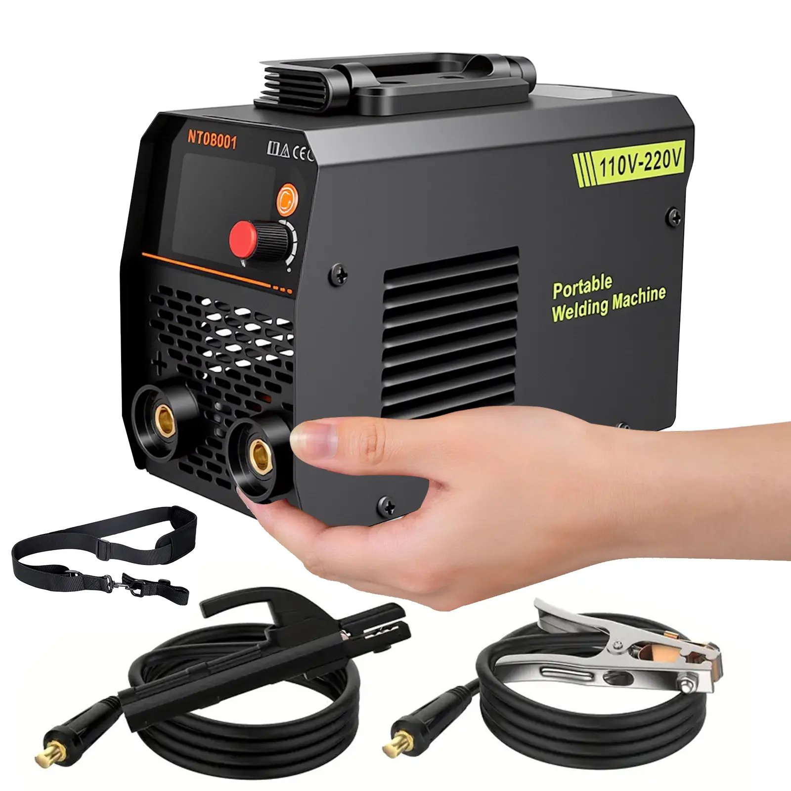 Portable Mini Welder Machine - 110V/220V Dual Voltage with Digital LCD Display & Hot Start, Compact Stick Welder for DIY, Home, Workshop - Lift TIG/MMA, Stainless Steel, Pipes