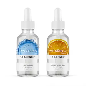 CONFDNCE Skincare Set: Vitamin C Facial Serum & Hyaluronic Acid, 2 fl oz / 60 ml - Skincare Cleanse-B3 Gentel Acne, Skin Repair, Collagen boost, Deep hydration, Comfort